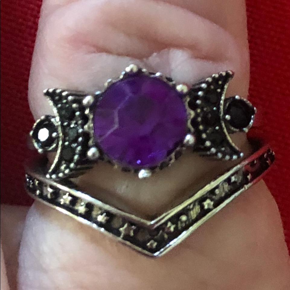 Unique Crescent Moon Ring Set